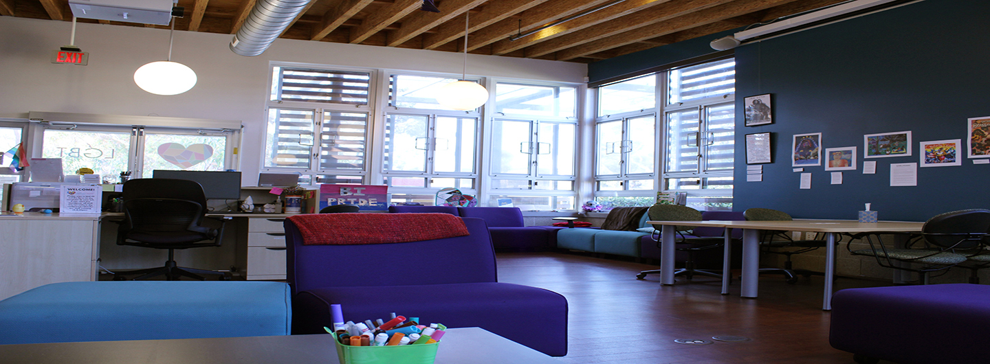 Photo of the interior of the UC San Diego LGBT Resource Center